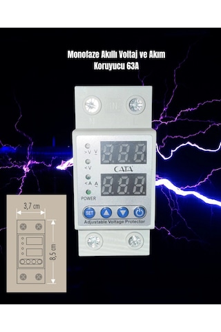 Cata Ct-9198 Monofaze Akıllı Voltaj Ve Akım Koruyucu 63a