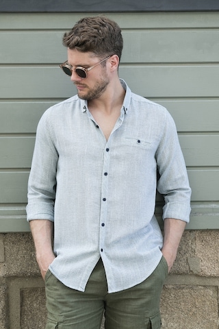 Buratti % 100 Pamuklu Slim Fit Uzun Kollu Erkek Gömlek Cf21S111498 Haki