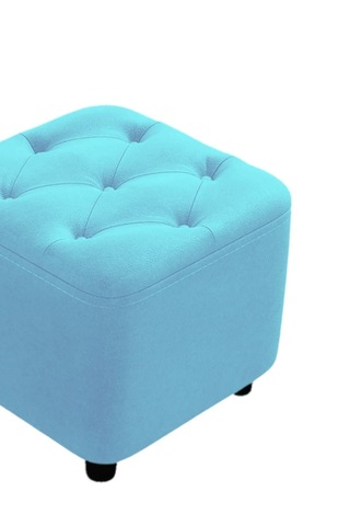 Most Hallow Kapitoneli Kare Puf 18 Turkuaz Kadife Kumaş Evinize