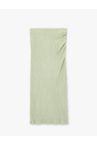 Koton Bürümcük Kumaş Drape Detaylı Midi Kalem Etek Green 6sak10005uk Yeşil
