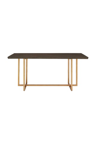 Valeria Gold Metal & Ahşap Dikdörtgen Yemek Masası