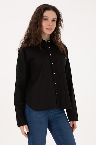 U.s. Polo Assn. Kadın Siyah Gömlek Desenli 50316377-vr046 Siyah
