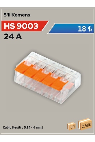 5 Li Klemens Hs 9003 10 Adet