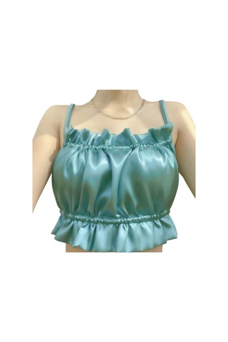 Asist Secret Magic Asm0280 Bayan Su Yeşili Kare Pecete Saten Suit Büstier Su Yeşili