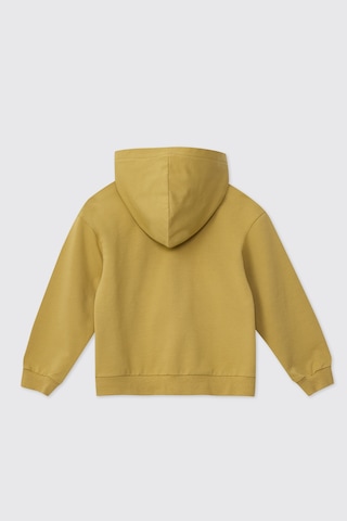 Panço Kız Çocuk Kapüşonlu Fermuarlı Açık Yağ Yeşili Sweatshirt Yeşil