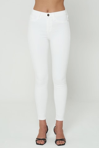 Naomi Beyaz Normal Bel Fermuarlı Skinny Fit Jean Pantolon C 4526-050 Beyaz