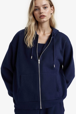 Defacto Relax Fit Kapüşonlu Basic Düz Kalın Fermuarlı Sweatshirt C1809ax25aunv251 Lacivert