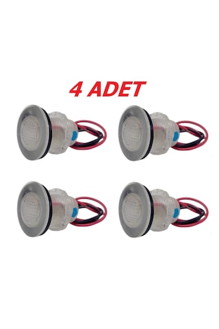 4'lü Tekne Merdiven Lambası. 12v. Kabin Lambası. Mavi Led Mavi