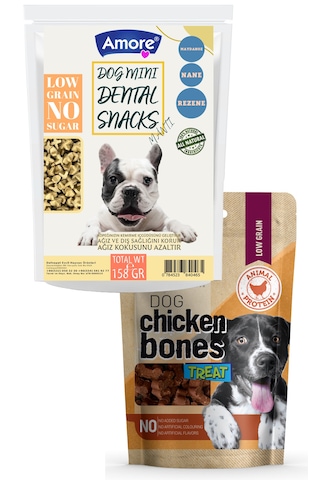 Amore Mantı Mini-dental Köpek Ödülü Chicken Bones Snacks 158 G