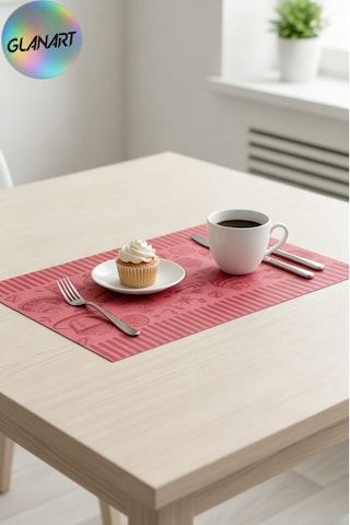 30 Adet 28x41 Cm Ebatlarında Masa Üstü Kraft Amerikan Servis Kağıdı Pasta Desen Pembe
