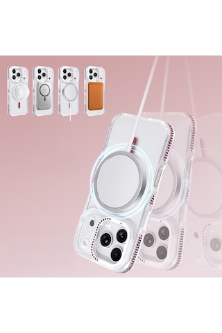 Maks Technology iPhone Uyumlu 17 Pro Max Kılıf M-safe Şarj Özellikli Mkst Tera Silikon Kapak - Mürdüm