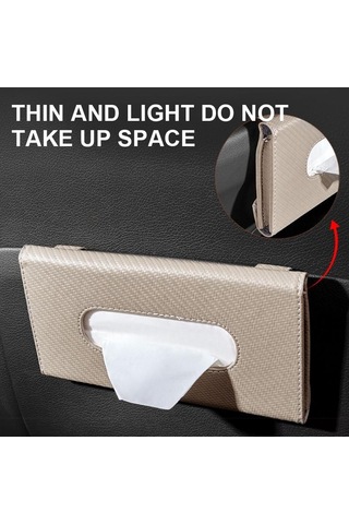 Seametal Araba Doku Kutusu Karbon Fiber Araba Güneşlik Asılı Tutucu Saklama Kutusu Siyah