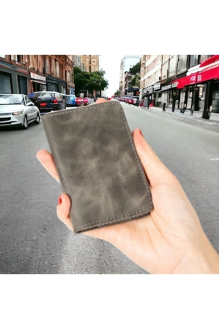 Enrico Slim Deri Kartlık Tn18 Antik Gri