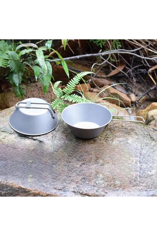 Xiyyadms 300ml Titanyum Katlanabilir Bardak - Dış Mekan Kullanıma Uygun, Asit- Tuz Dayanıklı, Sağlıklı Yiyecek/sıvı Taşıma Kapsülü Gümüş