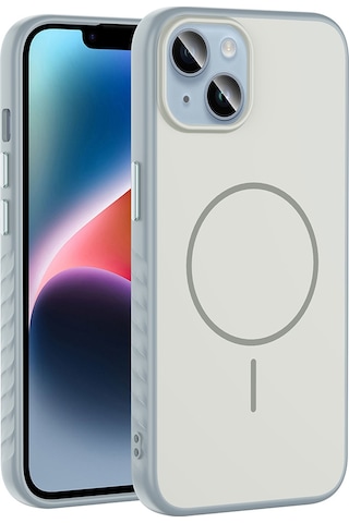 Apple Uyumlu iPhone 14 Kılıf M-safe Şarj Özellikli Zore Tea Kapak - Siyah Siyah