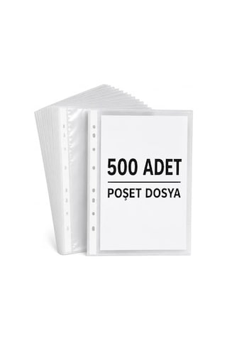 500 Adet A4 Şeffaf Dosya Föy Poşet Dosya 1