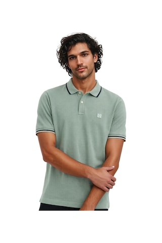 Arma Ar-ma Erkek Polo Yaka Tişört Baskisiz Basic Örme Kumaş Regular Fit %100 Pamuk 30/1 Çift Toplama Penye Pike Y31374356802 Yeşil-y2