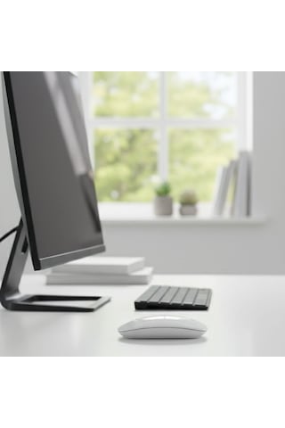 Go İthalat Beyaz Renkli Ergonomik Sessiz Kablosuz Mouse Usb Alıcılı, Ofis Ve Oyun İçin Konforlu Bi -