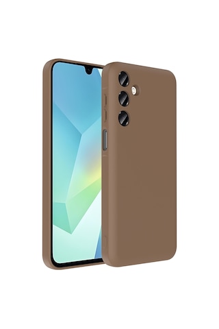 Samsung Uyumlu Galaxy A16 Kılıf Kamera Korumalı Kartlık Hazneli Zore Vitra Kapak Kahverengi