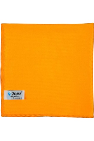 9 Adet Spark Kristal Mikrofiber Cam Silme Bezi Ve Genel Temizlik & Kurulama Bezi 40x40 Cm Turuncu