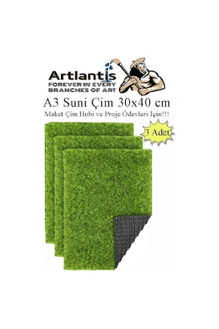 Yapay Çim A3 30x40 Cm 3 Adet A3 Boyutunda Maket Çim Dekorati Yapay Çim Halı Teraryum Suni Çim 30 x 30 CM