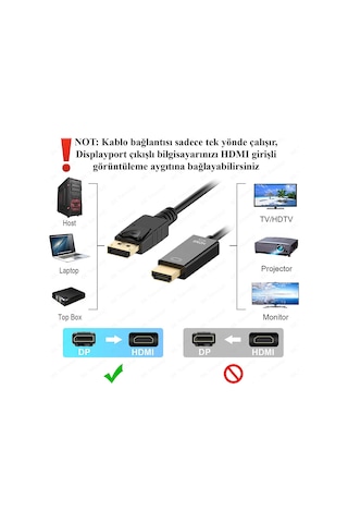 Yüksek Kalite 4k Displayport To Hdmı Dönüştürücü Kablo - 1.8 Metr