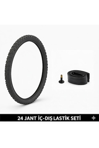 24 Jant Bisiklet İç Dış Lastik Seti - 24x1.95 Dış Lastik + İç Lastik Oto Kalın Sibop