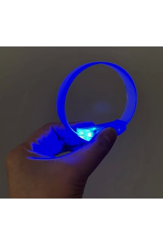 3 Modlu Pilli Led Işıklı Esnek Parti Bilekliği Mavi 3+