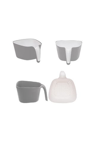 Porsima G-575 2 Parça Çok Amaçlı Plastik Süzgeç Gri Beyaz