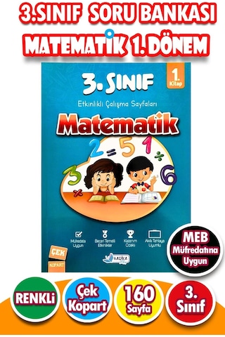 3.sınıf Matematik 1.dönem - Etkinlikli Çalışma Ve Soru Bankası Kitabı