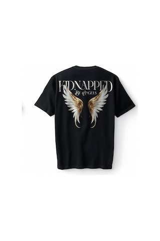 Bumeta Kidnapped By Angels Oversize Unisex Tişört T-shirt Siyah