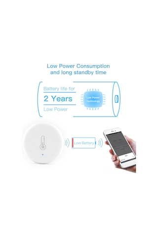 Qingmipy Akıllı Wi-fi Nem Ve Sıcaklık Sensörü - Google Asistan Uyumlu, 30 Günlük Veri Kayıt