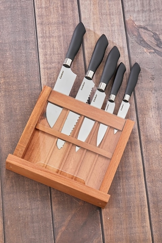 Cooker Skycut 6 Parça Lux Bıçak Seti Ckr3584 Ahşap