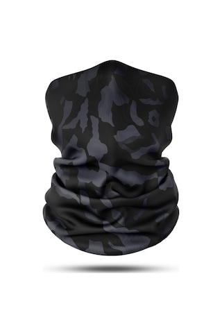Siyah Kamuflaj Desenli Motosiklet Bandana Boyunluk Outdoor Balakl