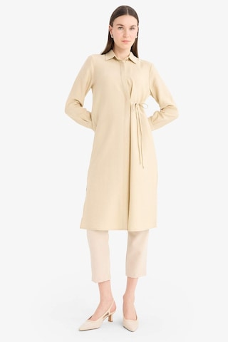 DeFacto Regular Fit Gömlek Yaka Büzgülü Uzun Kollu Diz Altı Tesettür Tunik D9862AX25SMBG737