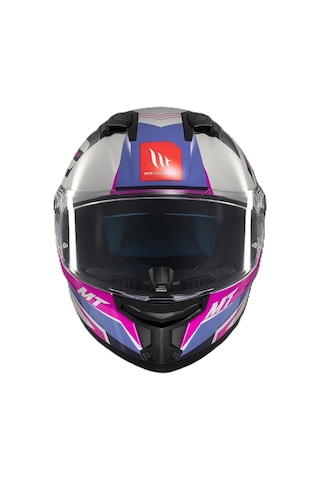 Mt Stinger 2 Tron C8 Kapalı Kask Siyah - Beyaz - Pembe