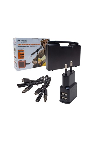 Ayt Magicvoice Mv-19590 Gitar Tip Kablosuz Enstrüman Mikrofonu Üçlü Set 40 Metre Çekim Mesafesi