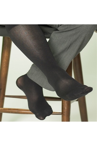 Varimed Çizgili Erkek Diz Altı Ccl2 Kapalı Burun Varis Çorabı