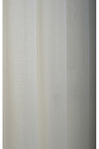 Damla Keten Görünümlü Leno Tül Perde Pilesiz Krem