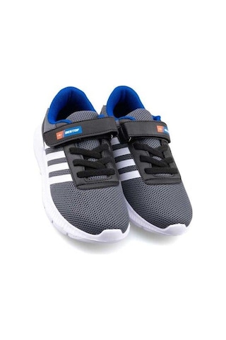 Çocuk Günlük Cırtlı Lastikli Fileli Sneaker Spor Ayakkabı Okul Ayakkabısı Füme