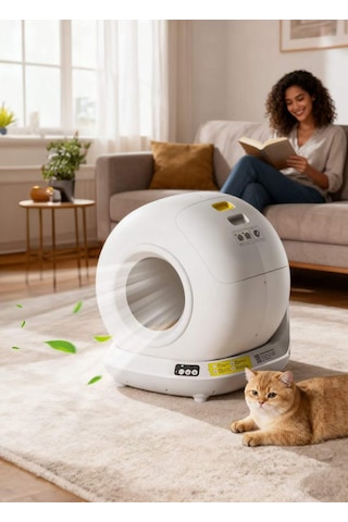 Destroyel 78 Litre Akıllı Otomatik Kedi Tuvaleti Wi-fi Kontrollü, 10 Sensörlü,