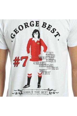 Bant Giyim - George Best Futbol Beyaz Erkek T-Shirt Tişört
