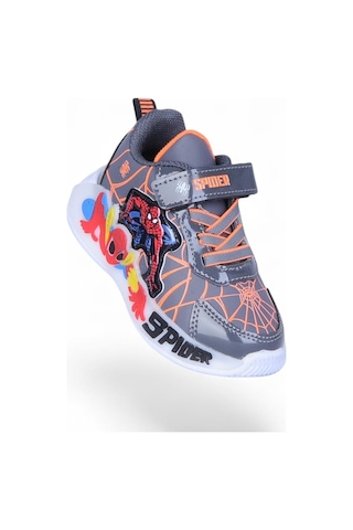 Ayakcenter 836 Spider Cırtlı Erkek Çocuk Spor Ayakkabı Füme