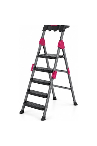 4+1 Basamaklı Metal Merdiven 150kg.taşıma 5580