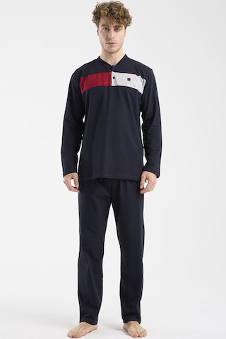 Sementa Blok Detaylı Regular Fit Pijama Takım - Lacivert Lacivert
