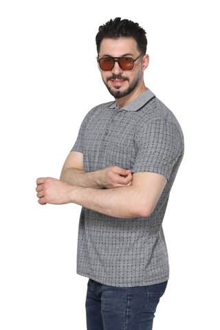 Kzctekstil Erkek Baba Ve Orta Yaş Penye Tişört Yakalı Cepli Jakarlı Kumaş Klasik Kesim Açık Lacivert