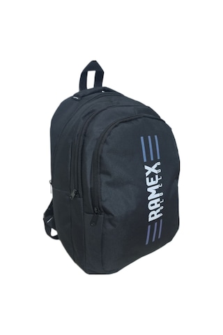 Unisex Siyah Ramex Sırt Çantası Büyük Boy Seyahat Okul Çantası Su Itici Siyah