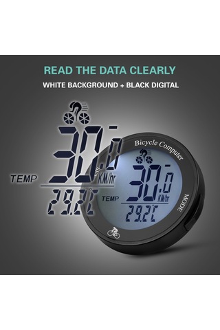 Aubyhe Siyah Arka Planlı Bisiklet Bilgisayarı, Led Işık Ve Canlı Veri Kaydı Hız, Mesafe, Kalori Çok Renkli
