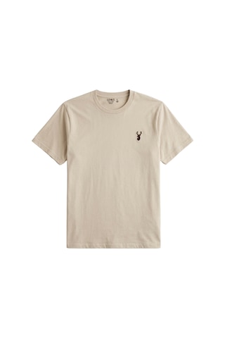 Genius Store Erkek Siyah Tişört %100 Pamuk Süprem Basic Tişört Bisiklet Yaka Nakışlı T-shirt Erkek-2li Haki-bej