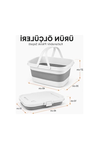 21 Litre Kapasiteli Katlanabilir Piknik Sepeti Ve Mini Masa Seti, Ergonomik Taşıma Koluyla Açık kahverengi